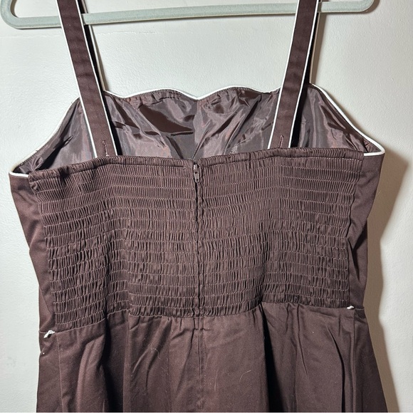 R&K Brown Adjustable Strap Mini Dress Missing Belt Petite Size 16P - Picture 5 of 7